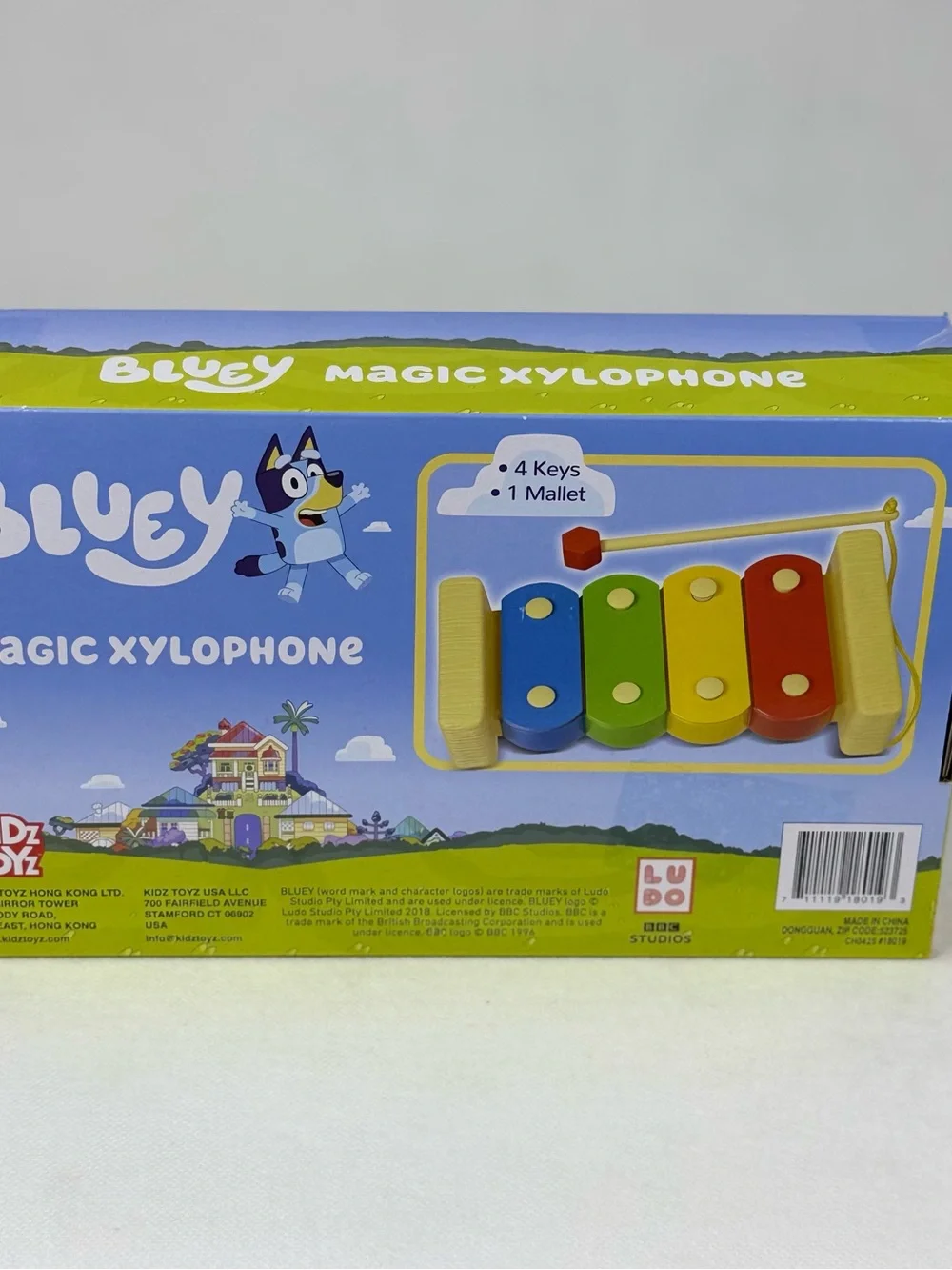 Bluey Magic Xylophone Wooden Toy 4 Keys 1 Mallet Kidz Toyz BBC Studios NIB